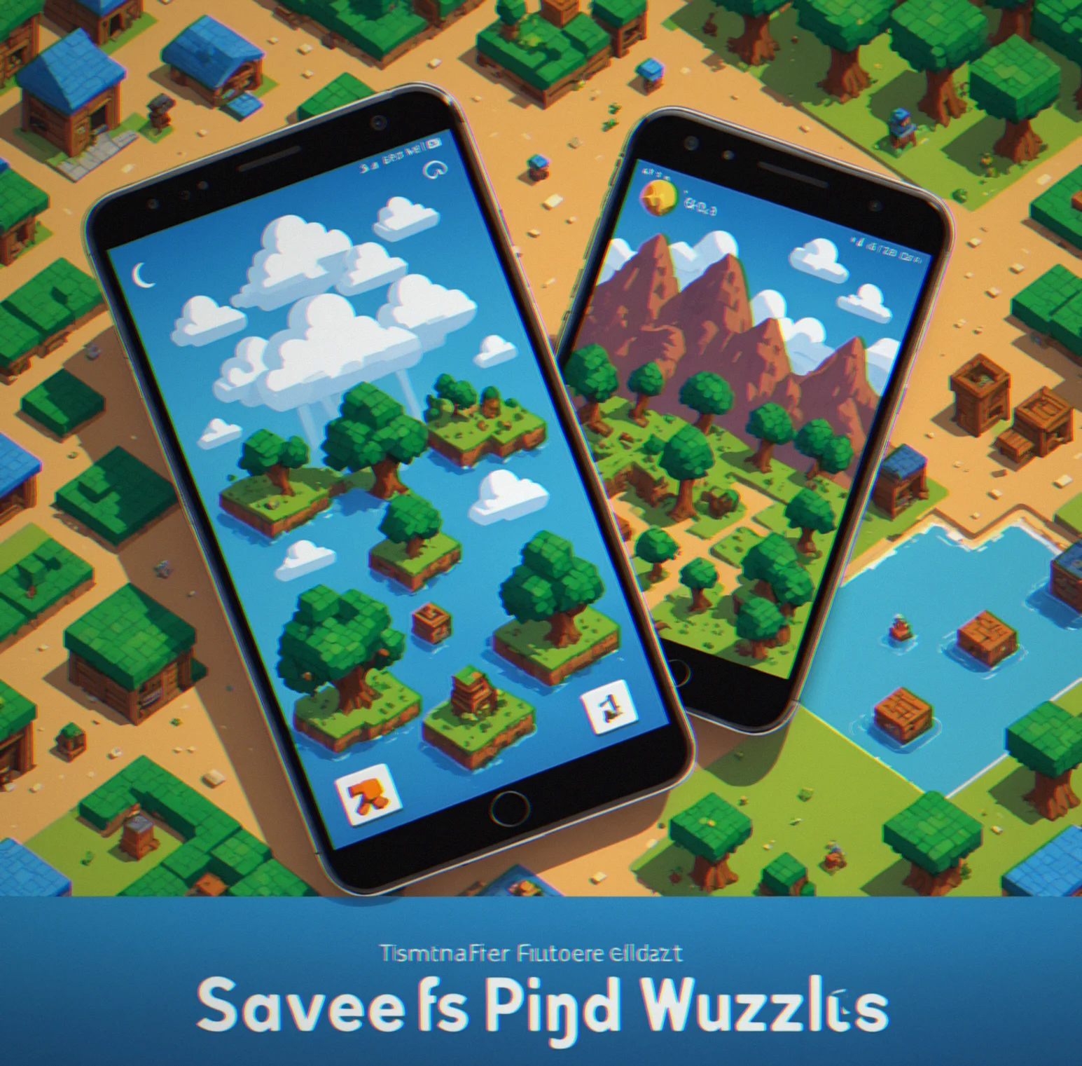 Mobile and tablet devices displaying the same Pixelbrook save file with cloud sync icon
